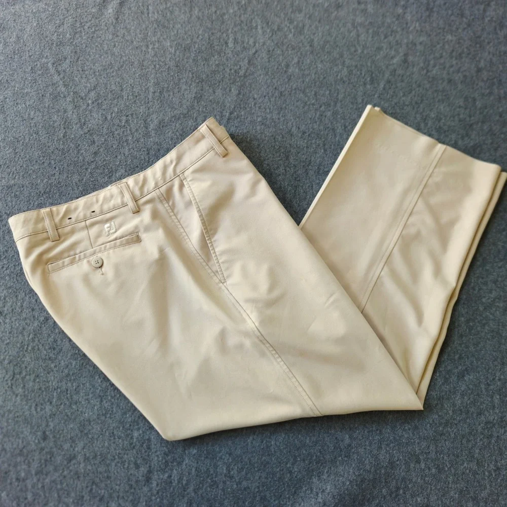 FootJoy Mens Performance Golf Pants Tan‎ Khaki Stretch Flat Front 34x34 1009440